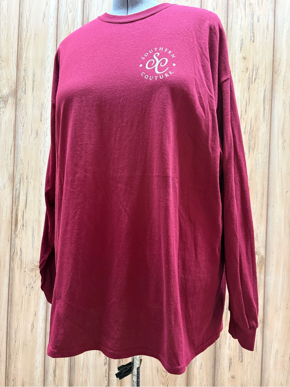 Southern Couture Women's Long Sleeve Tee - Burgundy